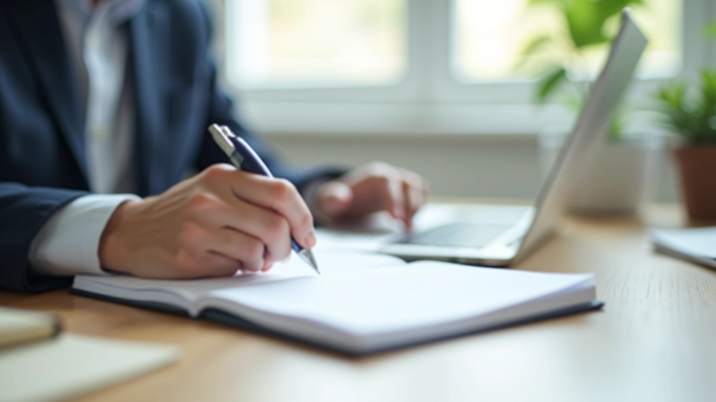Person at desk with multiple open notebooks and priority list showing task management approach